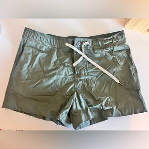 Vuori Olive Green Elastic Waist Drawstring Shorts